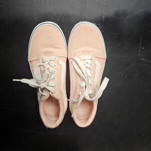 Vans Peach Canvas Lace-Up Sneakers